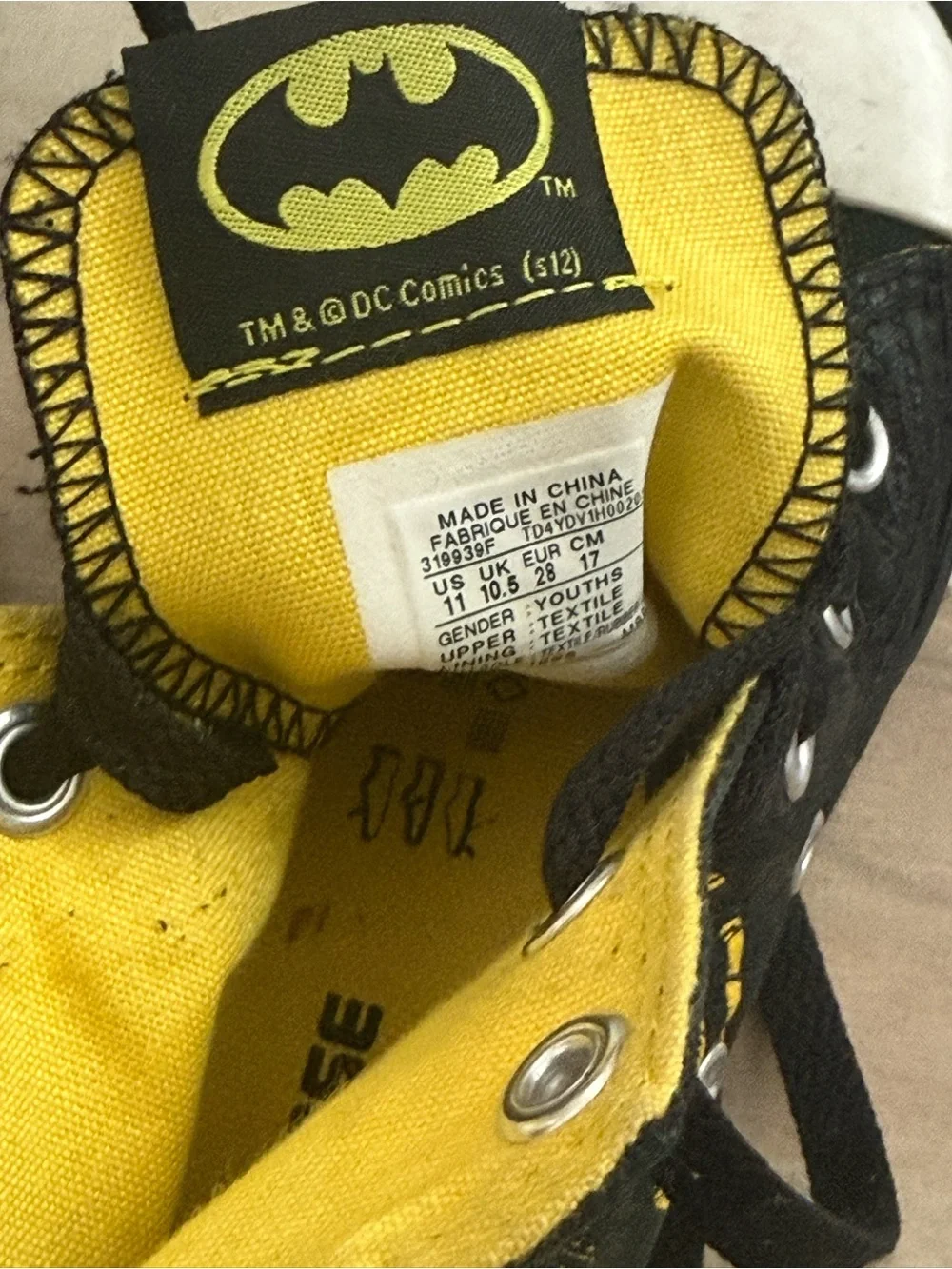 Converse DC Comics Batman Boys Sz 11